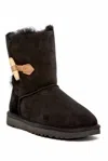 Ugg Sheepskin Keely Toggle Ankle Boots Fur Lined In Black In Black