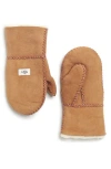 Ugg ® Sheepskin Leather Gloves In Chestnut
