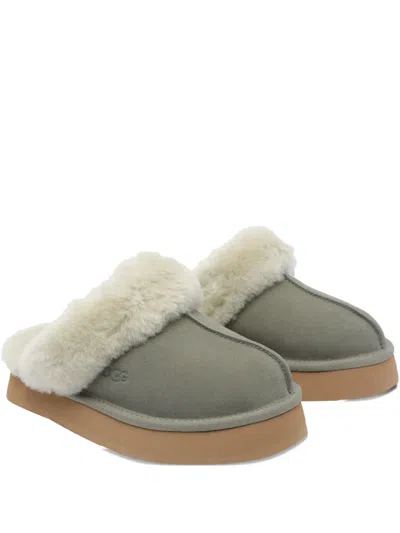 Ugg Sheepskin-lined Round-toe Sliders In Green