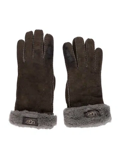 Pre-owned Ugg Sheepskin Winter Gloves In Grey
