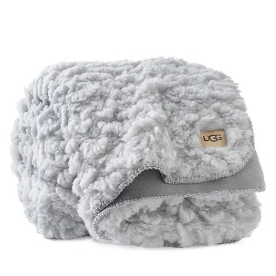 Ugg Shira Textured Sherpa Throw Blanket In Gray