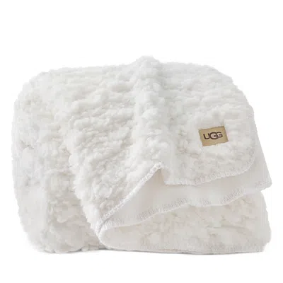 Ugg Shira Textured Sherpa Throw Blanket In White