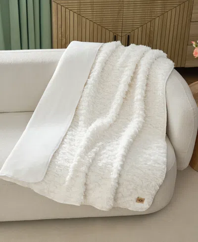 Ugg Shira Textured Throw, 50" X 70" In White