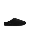 Ugg Slip On Suede Flat Sole Slippers In Black