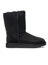 Ugg Black Suede Classic Short Ii Ankle Boots In Black