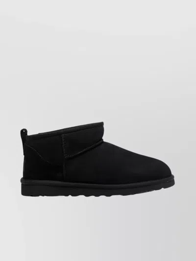 Ugg Short Round Toe Boots In Black