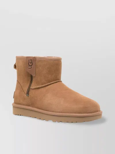 Ugg Short Zippered Ankle Boot In Neutrals