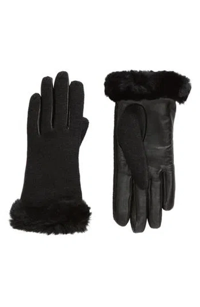 Ugg ® Shorty Genuine Shearling Gloves In Black