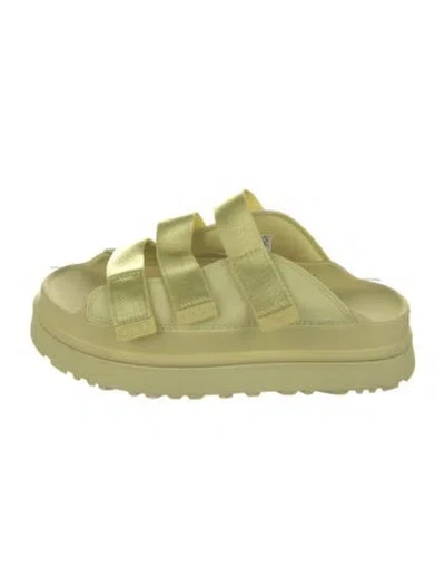 Pre-owned Ugg Slides In Green