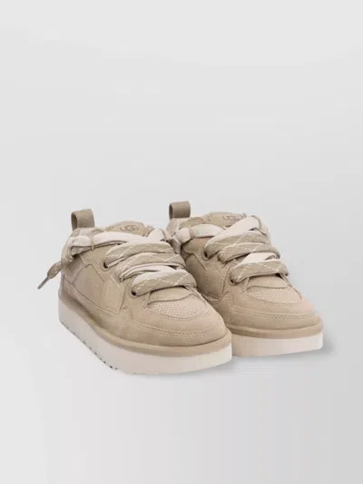 Ugg Slip-on Mesh Sneakers Suede Accents In Beige