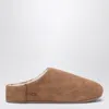 Ugg Matte Finish Smooth Rounded Toe Clogs In Brown