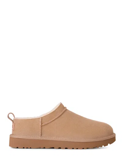 Ugg Slip-on Suede Leather Boots With Plush Lining In Pink