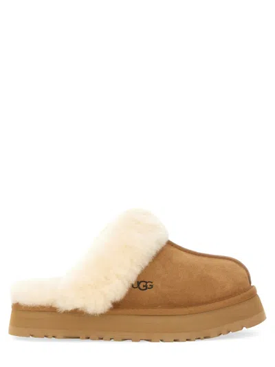 Ugg Disquette 1122550-che Slippers Chestnut Suede Platform Rhs6985 In Brown