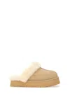 Ugg Disquette Shearling-trim Mules In Brown