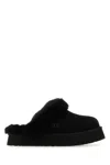 Ugg Plush Lined Black Slip-on Sandals With Thick Sole