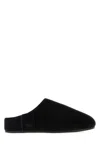 Ugg Slip On Suede Flat Sole Slippers In Black