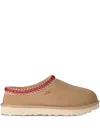 Ugg Tasman Suede Slippers With Shearling Lining In White