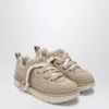 Ugg Lo Lowmel Beige Sneakers With Mesh Inserts And Logo On The Side In Suede Man In Nude