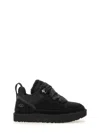 Ugg Padded Collar Canvas Sneakers In Black