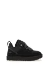 Ugg Padded Collar Canvas Sneakers In Black
