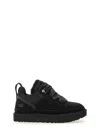 Ugg Low-top Leather And Textile Sneakers With Rubber Sole In Black