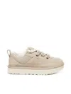 Ugg Lo Lowmel Suede Lace Up Trainers Mustard Seed In Neutral