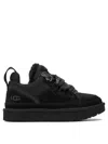 Ugg Padded Collar Canvas Sneakers In Black