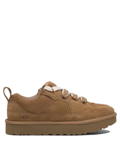 Ugg Suede And Mesh Sneakers With Trekking Laces In Brown