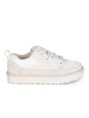 Ugg Lo Lowmel Low-top Lace-up Sneakers With Padded Collar In White