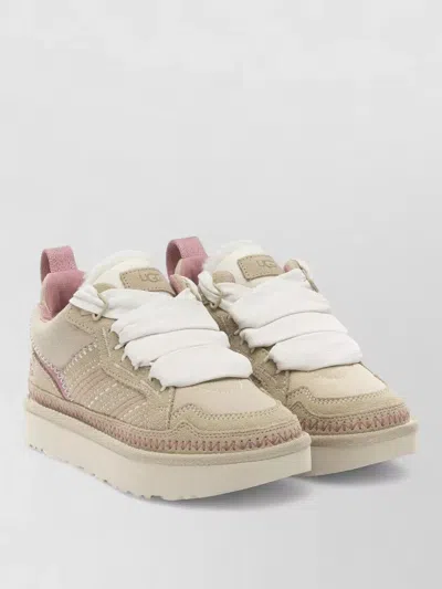 Ugg Leather Low-top Sneakers In Neutral