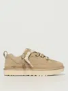 Ugg Lo Lowmel Suede Lace Up Trainers Mustard Seed In Neutral