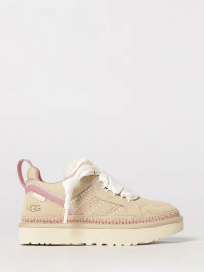 Ugg Brown Suede Mesh Panels Sneakers In Neutral