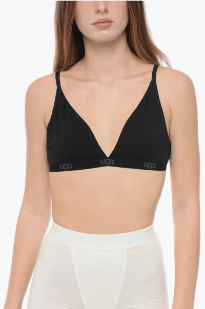 Ugg Solid Color Francis Triangle Bra With Logoed Band In Black