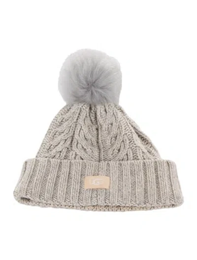 Pre-owned Ugg Solid Knit Beanie In Gray