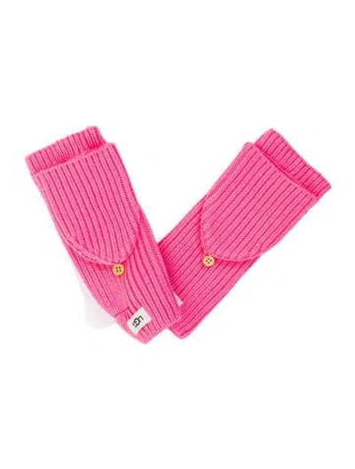 Pre-owned Ugg Solid Knit Fingerless Gloves W/tags In Pink