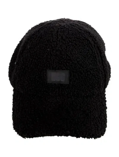Pre-owned Ugg Solid Polyester Baseball Hat In Black