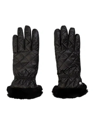 Pre-owned Ugg Solid Quilted Winter Gloves W/tags In Black
