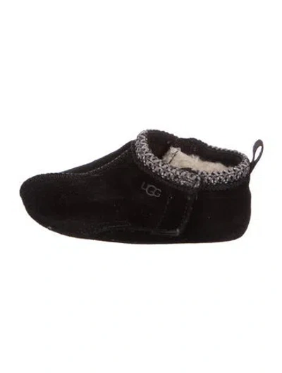 Pre-owned Ugg Babies' Solid Shearling Slippers In Black