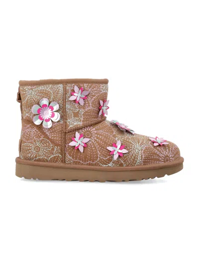 Ugg Sophisticated Mini Floral Embellished Boots In Multi