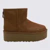 Ugg 'classic Mini Platform' Beige Ankle Boots With Platform In Brown