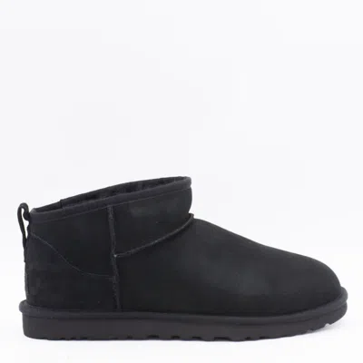 UGG UGG BLACK SUEDE ULTRA MINI BOOTS