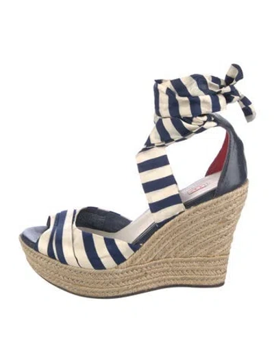 Pre-owned Ugg Striped Espadrilles In Blue