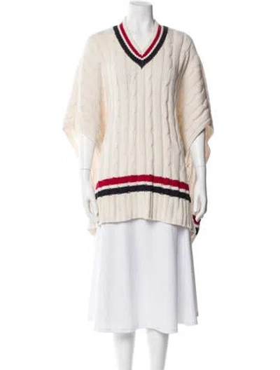 Pre-owned Ugg Striped V-neck Sweater In Neutral