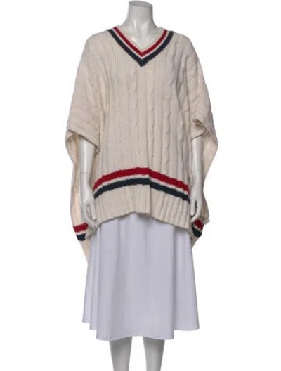 Pre-owned Ugg Striped V-neck Sweater In Neutral