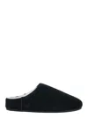 Ugg -style Elea Suede Faux Fur Slip-on Flat Mule In Black