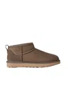 Ugg Ankle Boots Pull Tab Round Toe Suede In Brown