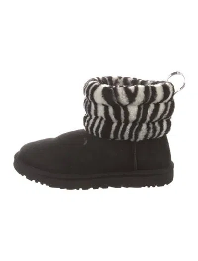 Pre-owned Ugg Suede Animal Print Boots In Black