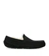 Ugg Ascot 1101110-blk Moccasin Mens Us 7 Black Suede Wool Slip On Slipper Dwa626 In Black
