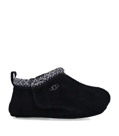 Ugg Kids' Suede Baby Tasman Slippers In Black