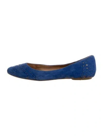 Pre-owned Ugg Suede Ballet Flats In Blue